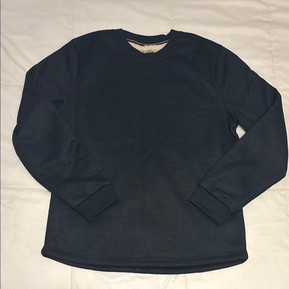 BC Clothing fleeced thermal navy blue sweatshirt. Men's L. Like new condition.